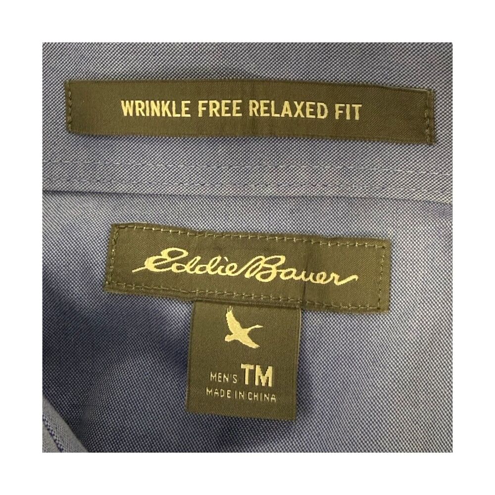Eddie Bauer Shirt Men's Medium Blue Relaxed Fit Long Sleeve Collared Button-Down - Picture 2 of 6